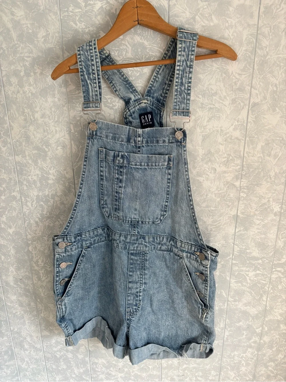 GAP Light Blue Denim Short Overalls