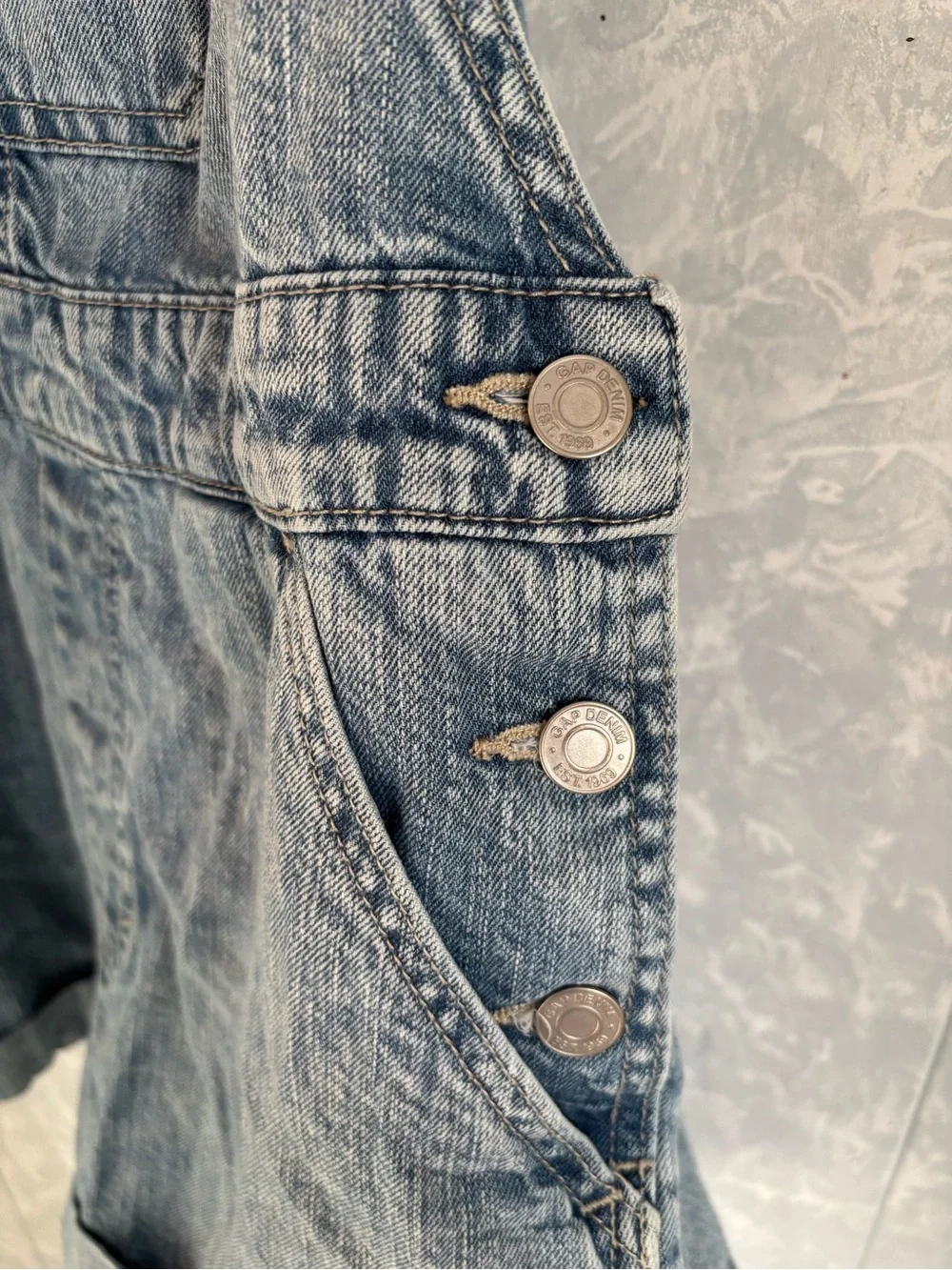 GAP Light Blue Denim Short Overalls