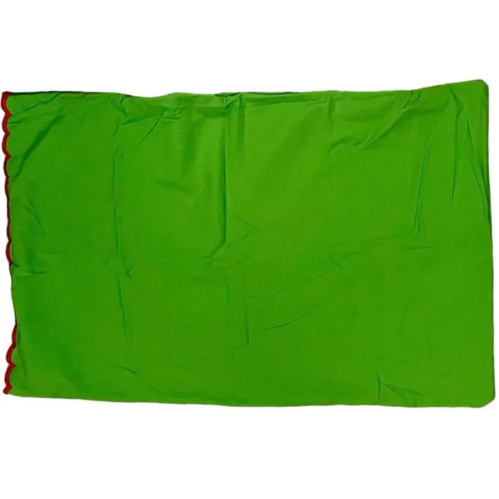 Vintage Embroidered Floral Green Pillow Case