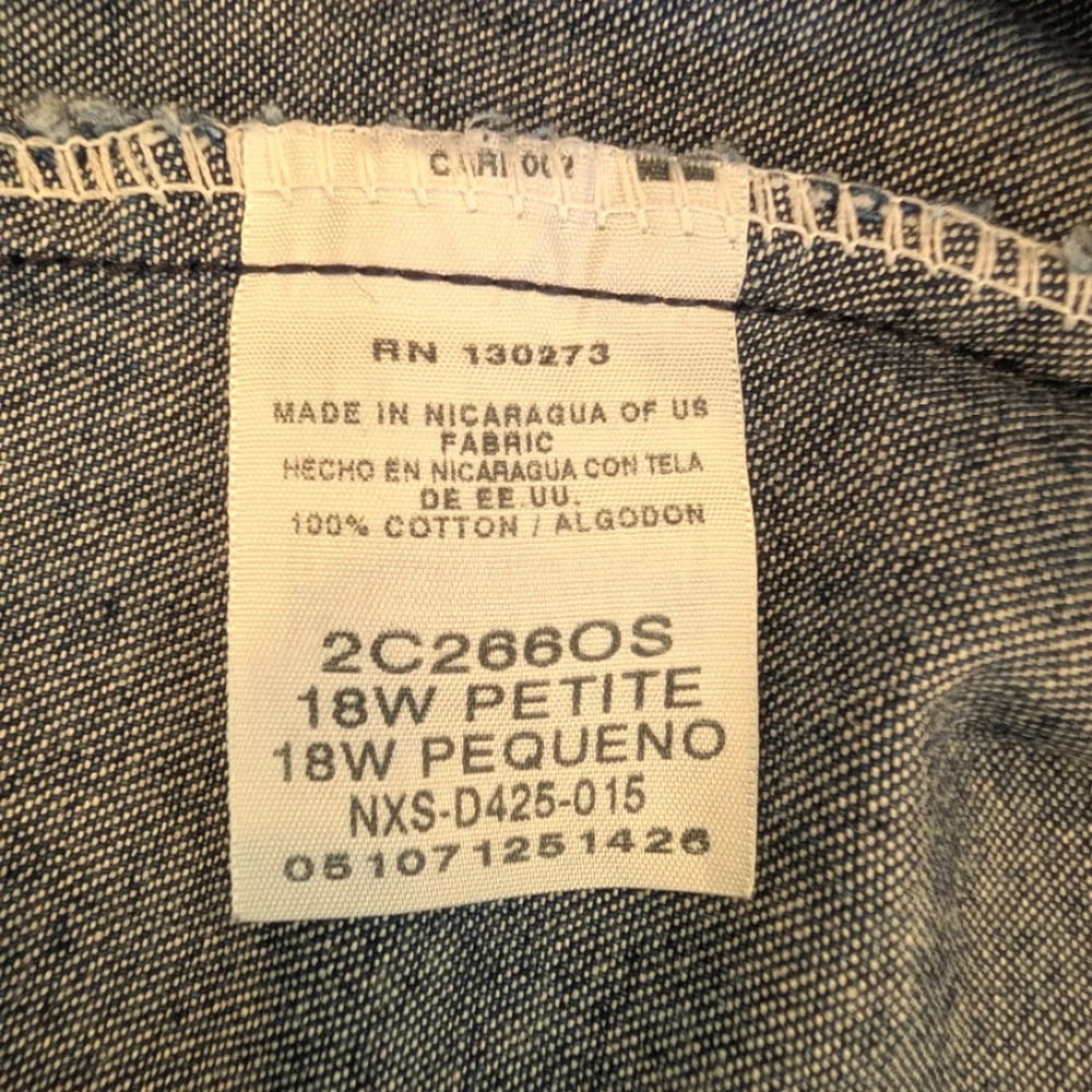 Vintage Chic cotton, elastic waist, baggy blue jeans with front pockets. 18WP
