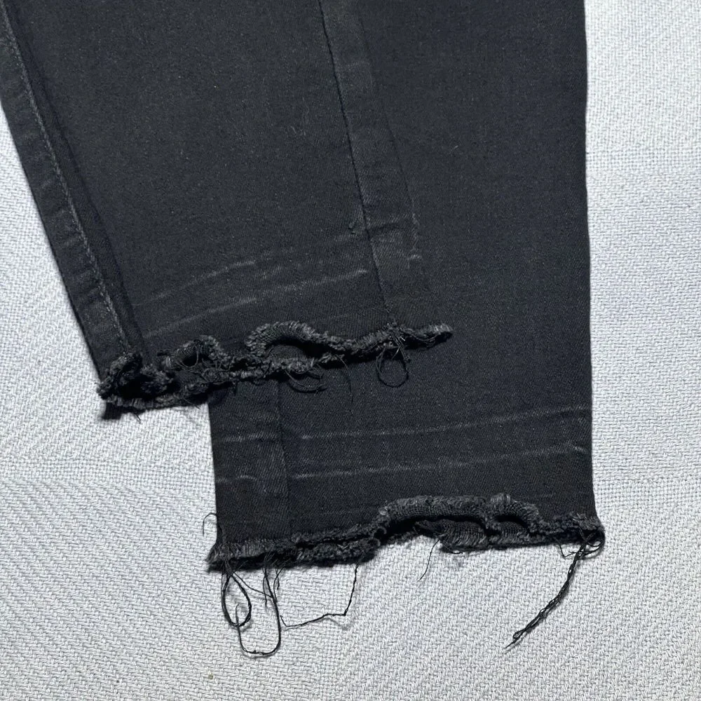 Judy Blue Distressed Frayed Hem Stretch Ripped Black‎ Jeans Women's Size 9/29