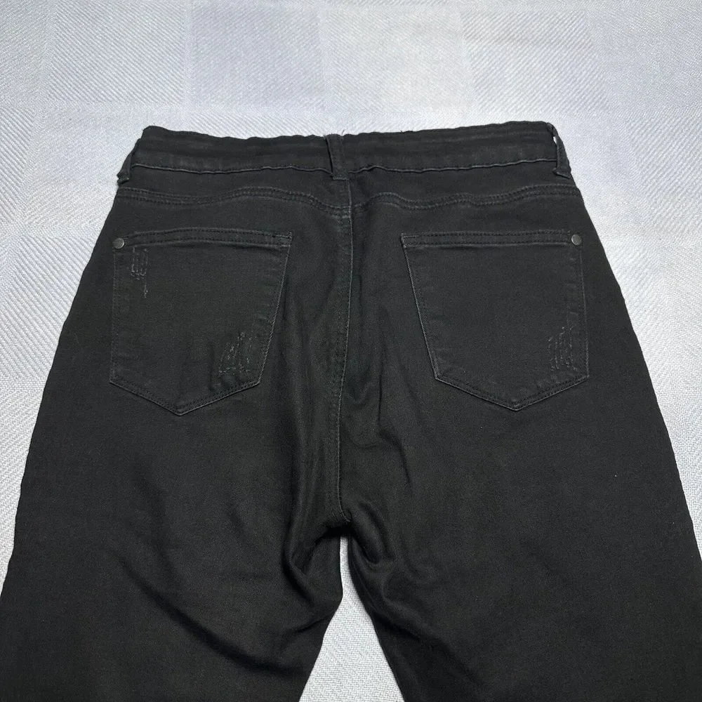 Judy Blue Distressed Frayed Hem Stretch Ripped Black‎ Jeans Women's Size 9/29