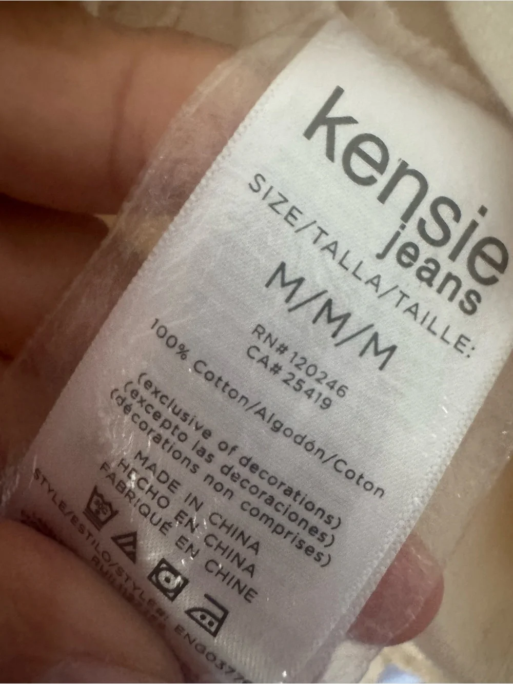 Kensie lightweight button