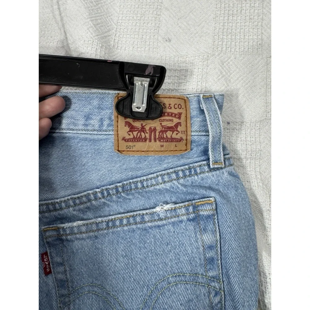 Levi's 501 Woman Size W28 Blue Denim Button Fly Jean‎ Water Less Shorts