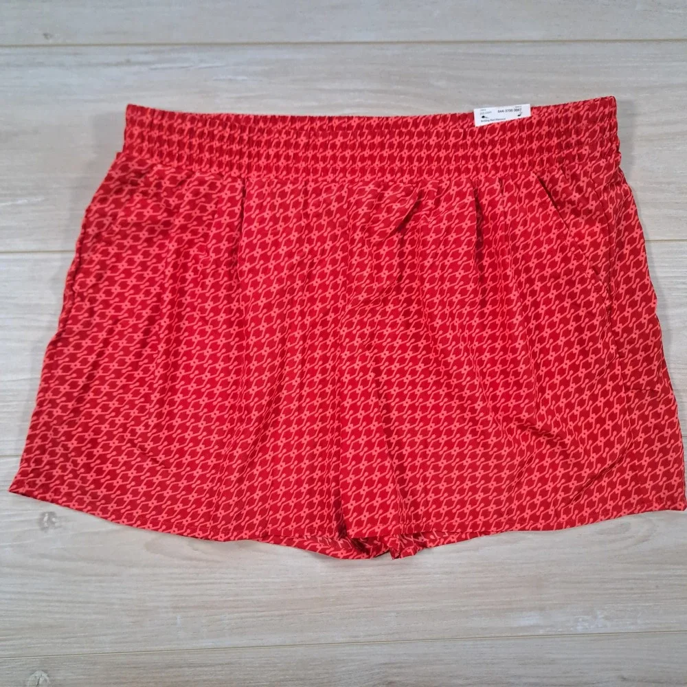a.n.a A New Approach Y2K Red Diamond Geometric Elastic‎ Shorts NEW Womens Large