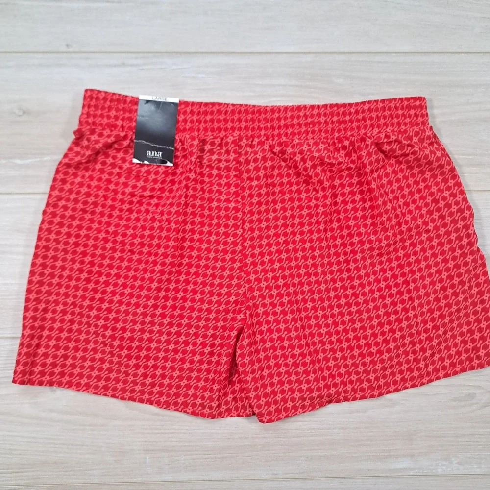 a.n.a A New Approach Y2K Red Diamond Geometric Elastic‎ Shorts NEW Womens Large