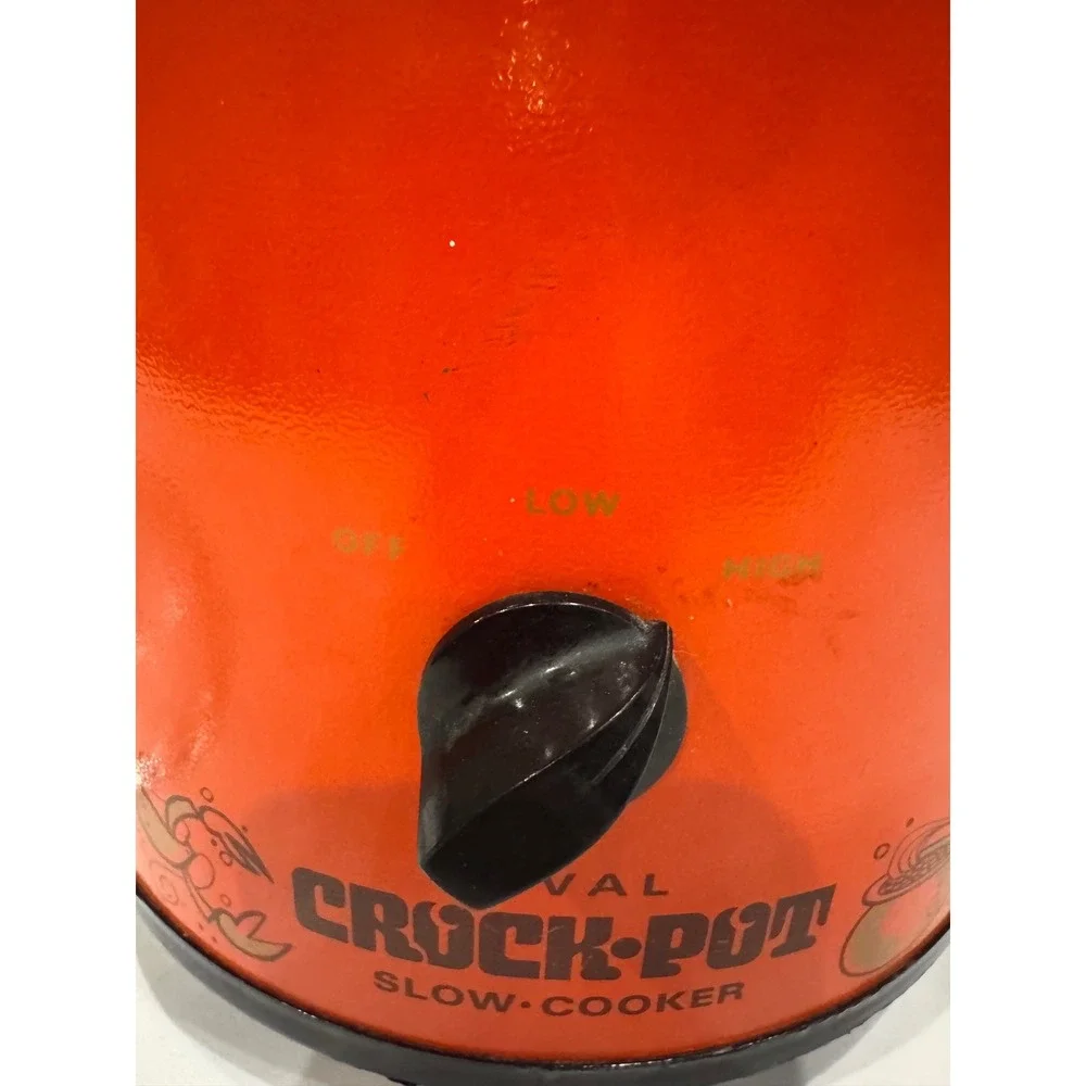 Rival Crock-Pot Slow Cooker Vintage Orange 3.5qt Good Retro Mid-Century 3100/2‎