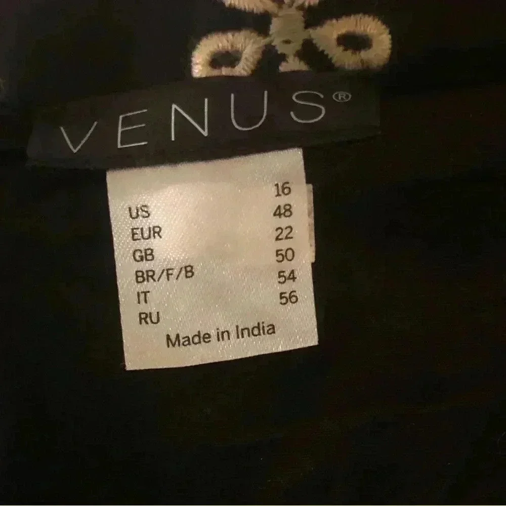 VENUS Women’s Black and Cream Floral Romper Many Sizes NWOT and NWT