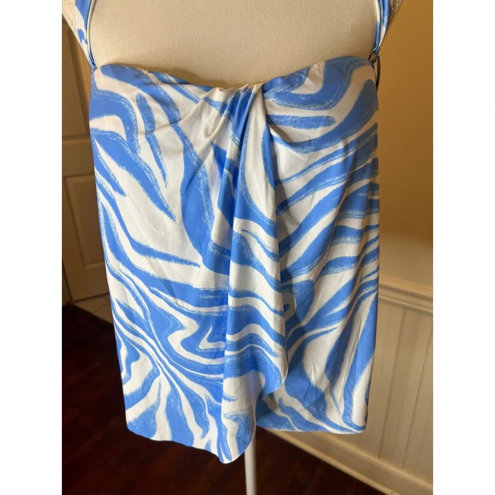 Coco Reef Blue White Swirl Print Twist Front Tankini‎ Swim Top Bra Sized 12/36D