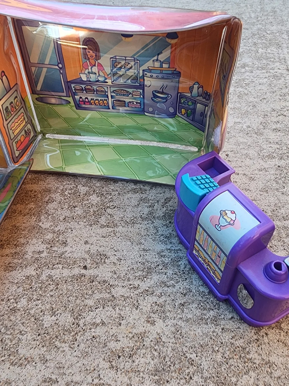 Vintage 2004 Polly Pocket Fashion Fold-Out Shopping Mall Carry Case Doll Playset