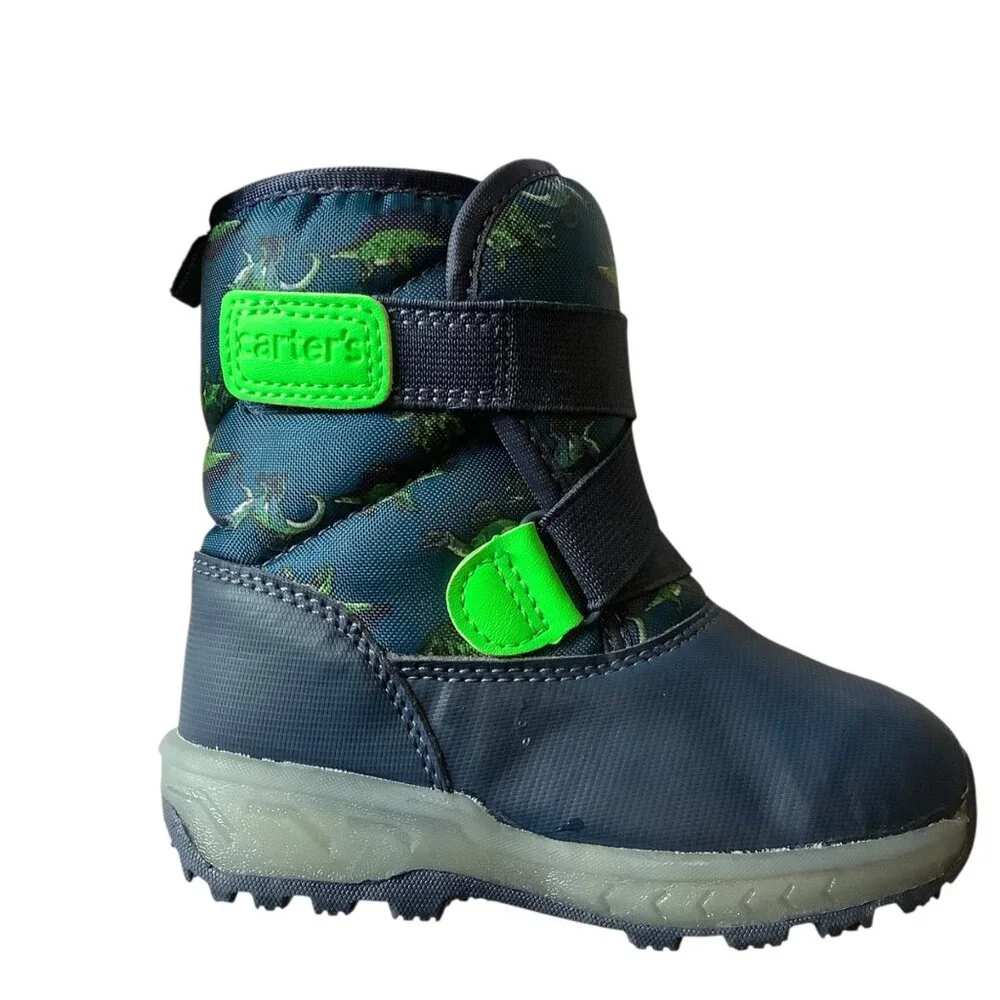 Carters Legolas‎ Boys Dinosaur Print Winter Snow Boots Size 7M