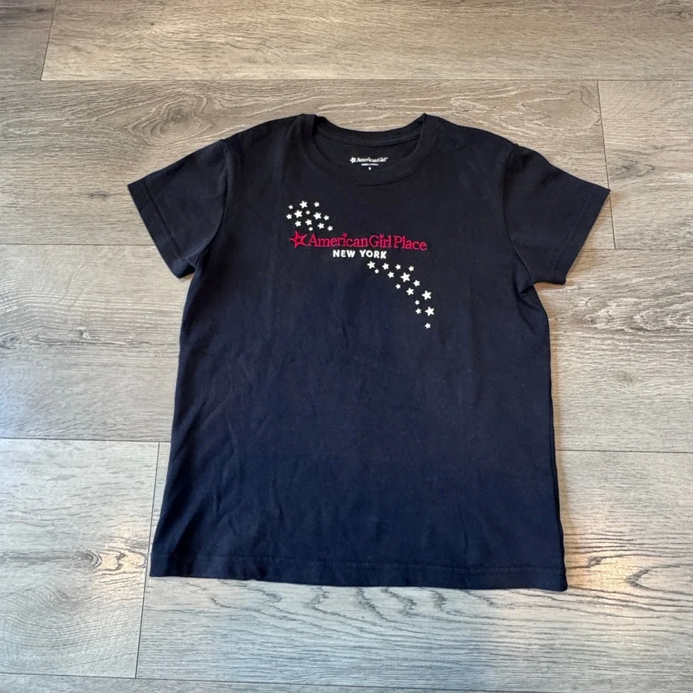 American Girl Place New York Navy Blue Graphic Tee T-Shirt Kids Size Small S