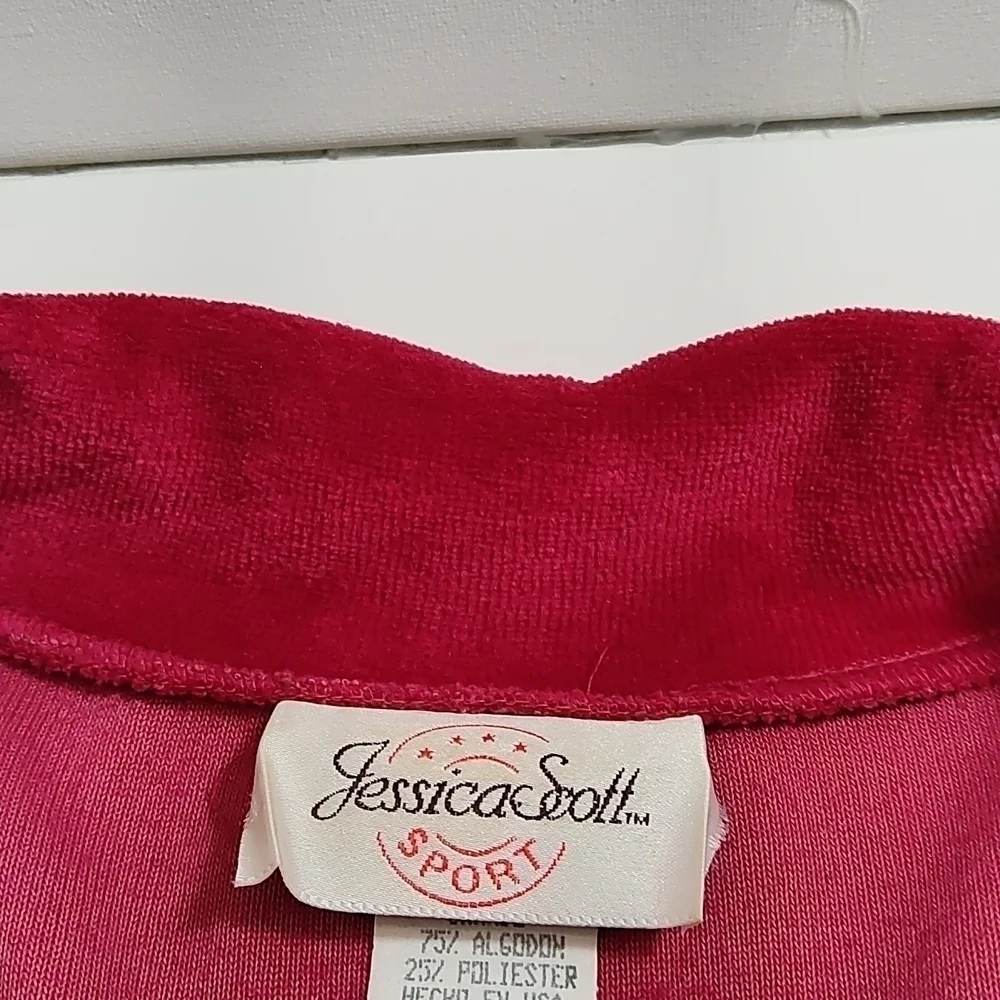 Jessica Scott Sport Women’s Red Button-Down Shirt | Long Sleeve Collared Top | S