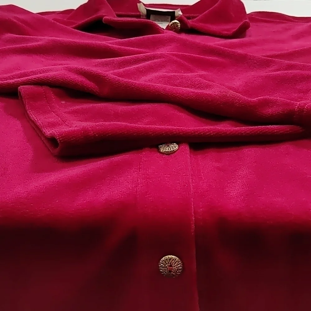 Jessica Scott Sport Women’s Red Button-Down Shirt | Long Sleeve Collared Top | S