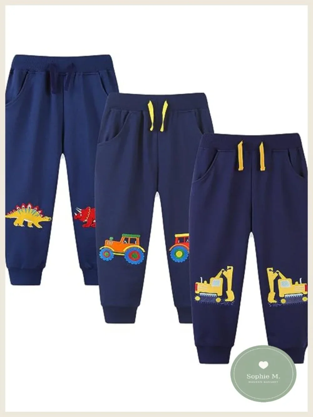 Toddler Boy Cotton Sweatpants Joggers 3 Pack
