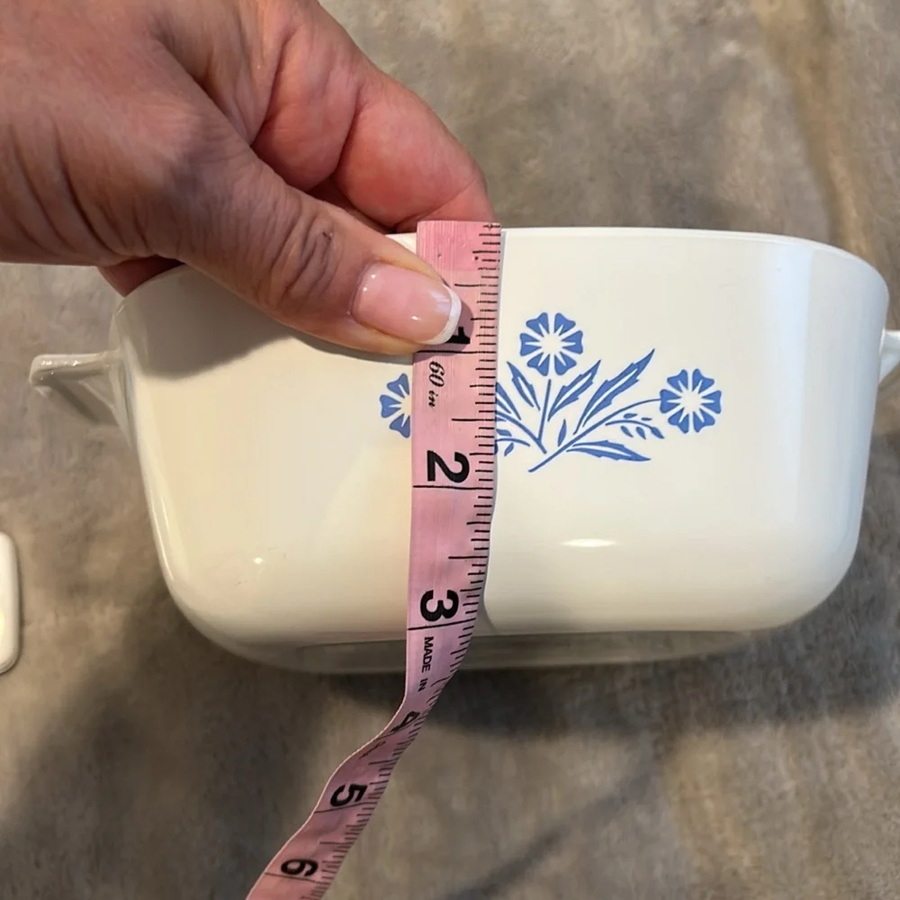 Corningware White Casserole Set with Blue Floral Design