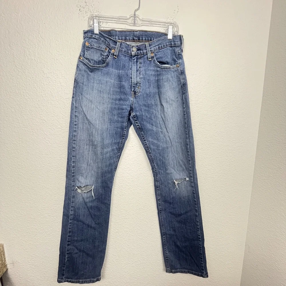 Levi's 559 Straight Leg Jeans Mens 32x34 Blue Denim Cotton Streetwear Distressed