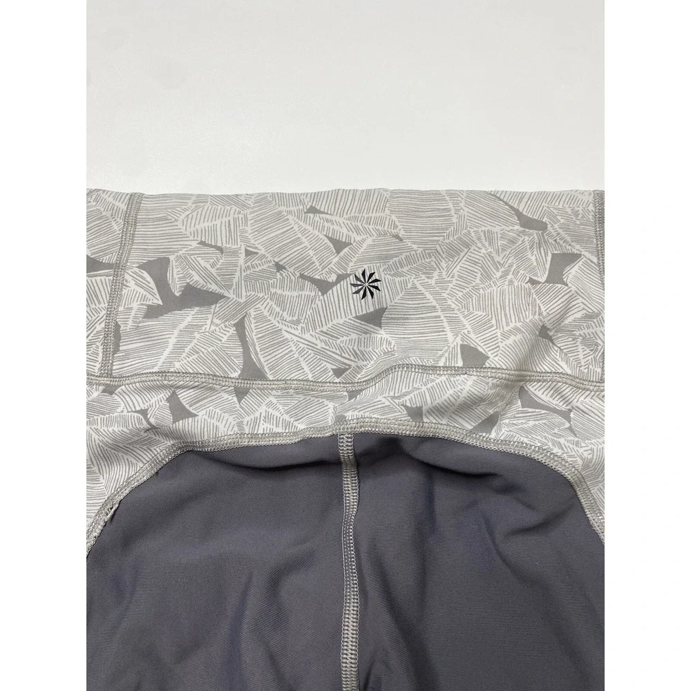 Athleta Women's Size Small Patterned Cropped White Gray Leggings