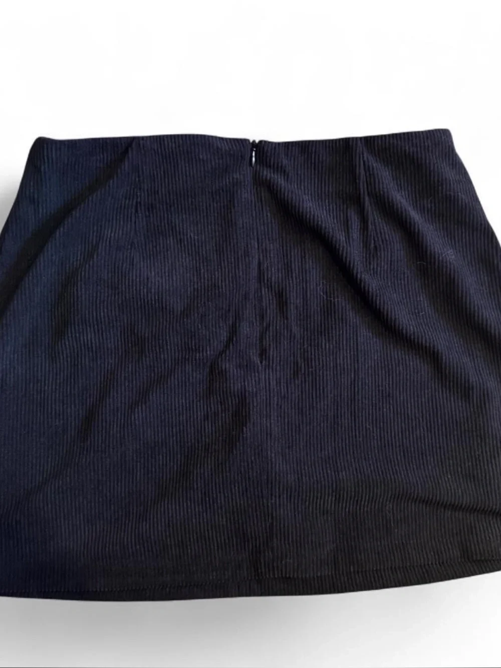 HALARA Navy Ribbed Corduroy Mini Skirt