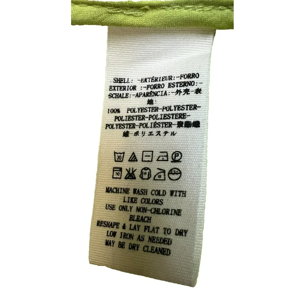 Free People Norman Bias Midi Skirt‎ Lime Green Silky Polyester Side Zip SZ 0