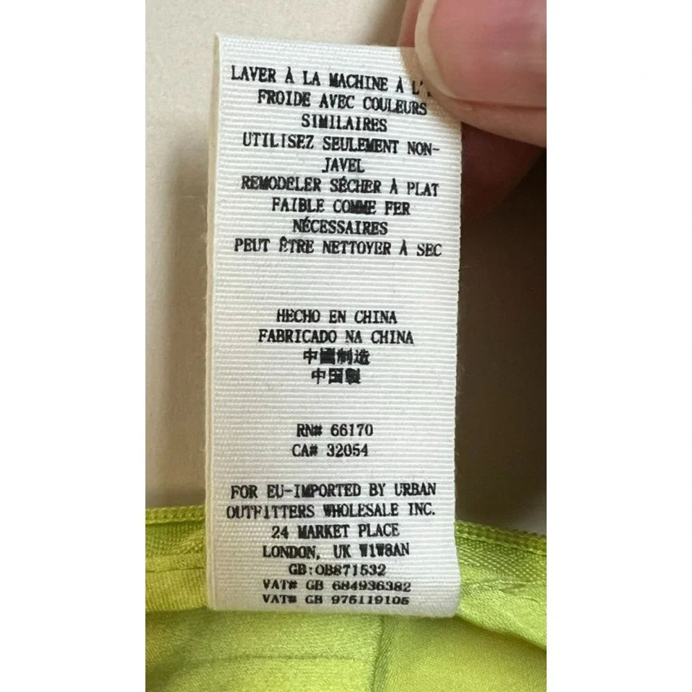 Free People Norman Bias Midi Skirt‎ Lime Green Silky Polyester Side Zip SZ 0