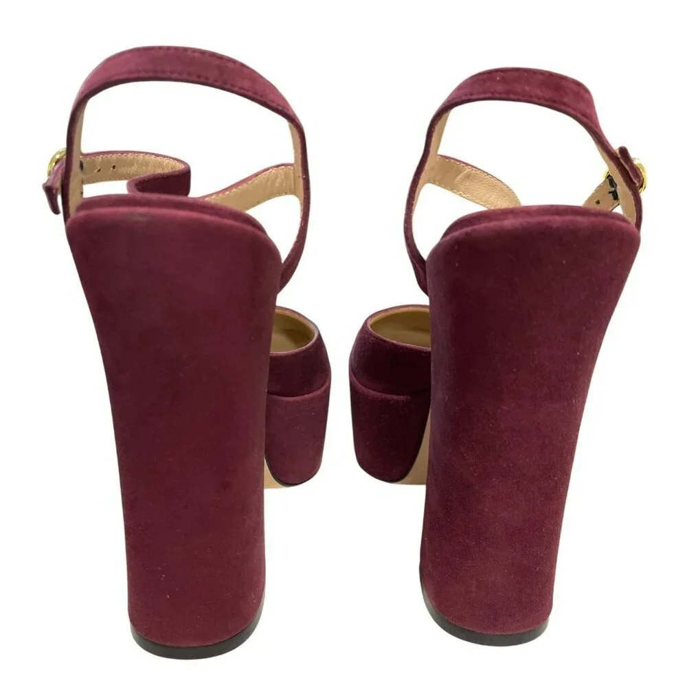 Stuart Weitzman Sky High 145 Platform Burgundy Heel Shoes