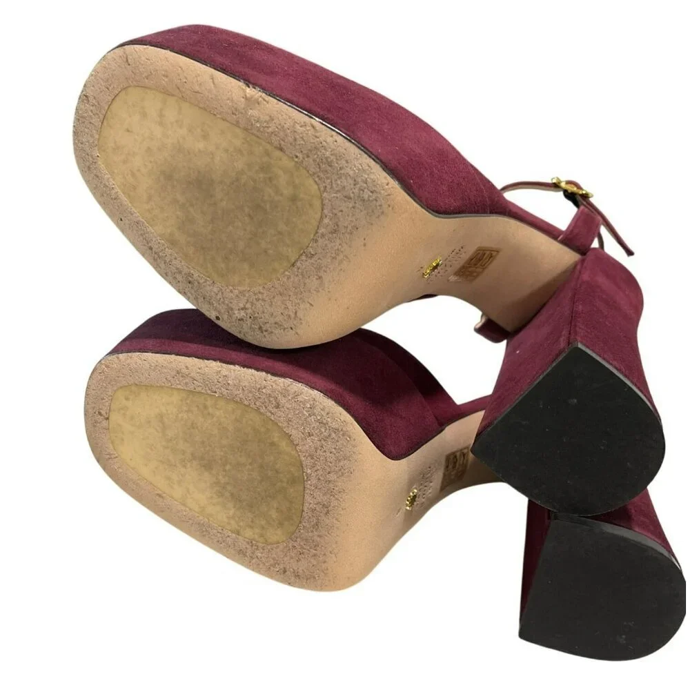 Stuart Weitzman Sky High 145 Platform Burgundy Heel Shoes