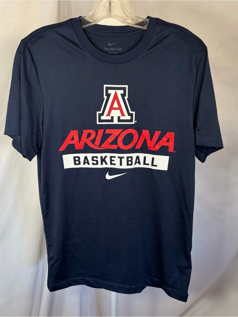 Nike Arizona Basketball Dri-Fit Crewneck T‑Shirt‎ Navy Blue/Red Arizona Logo Sml
