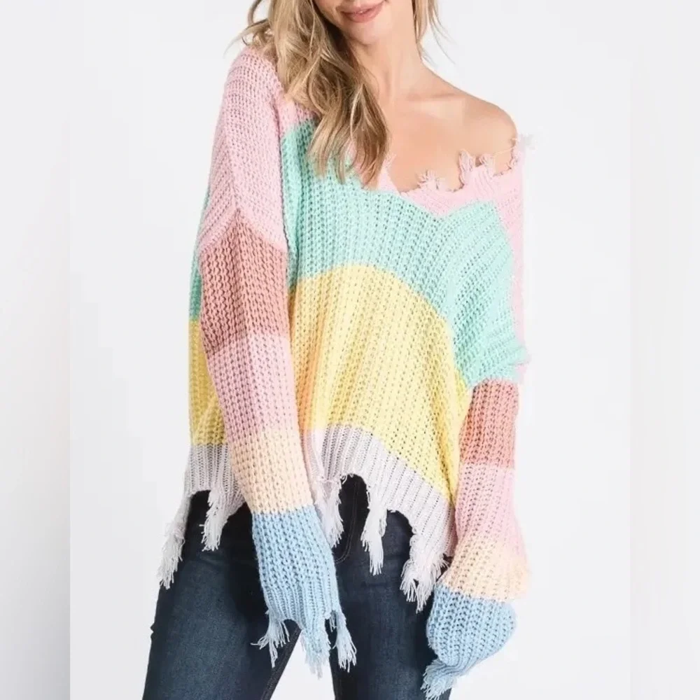 Destroyed Stripe Sweater