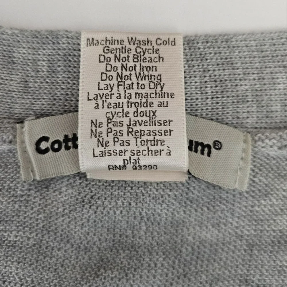 Cotton Emporium‎ Cardigan Sweater Womens Size 1X Gray Long Line Duster Pockets
