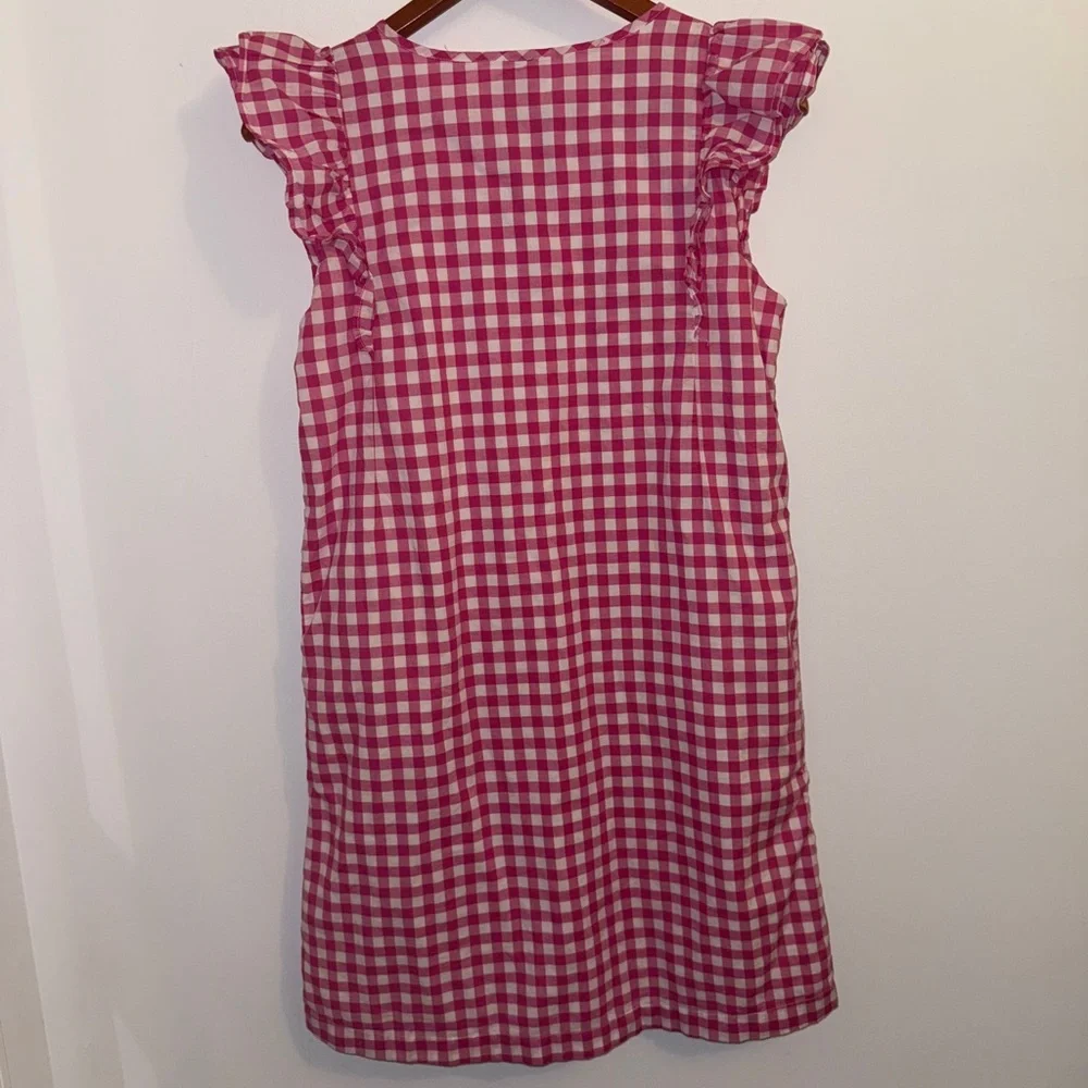 J.Crew Pink Gingham Flutter Sleeve Mini Dress • Lined Cotton • Size 4