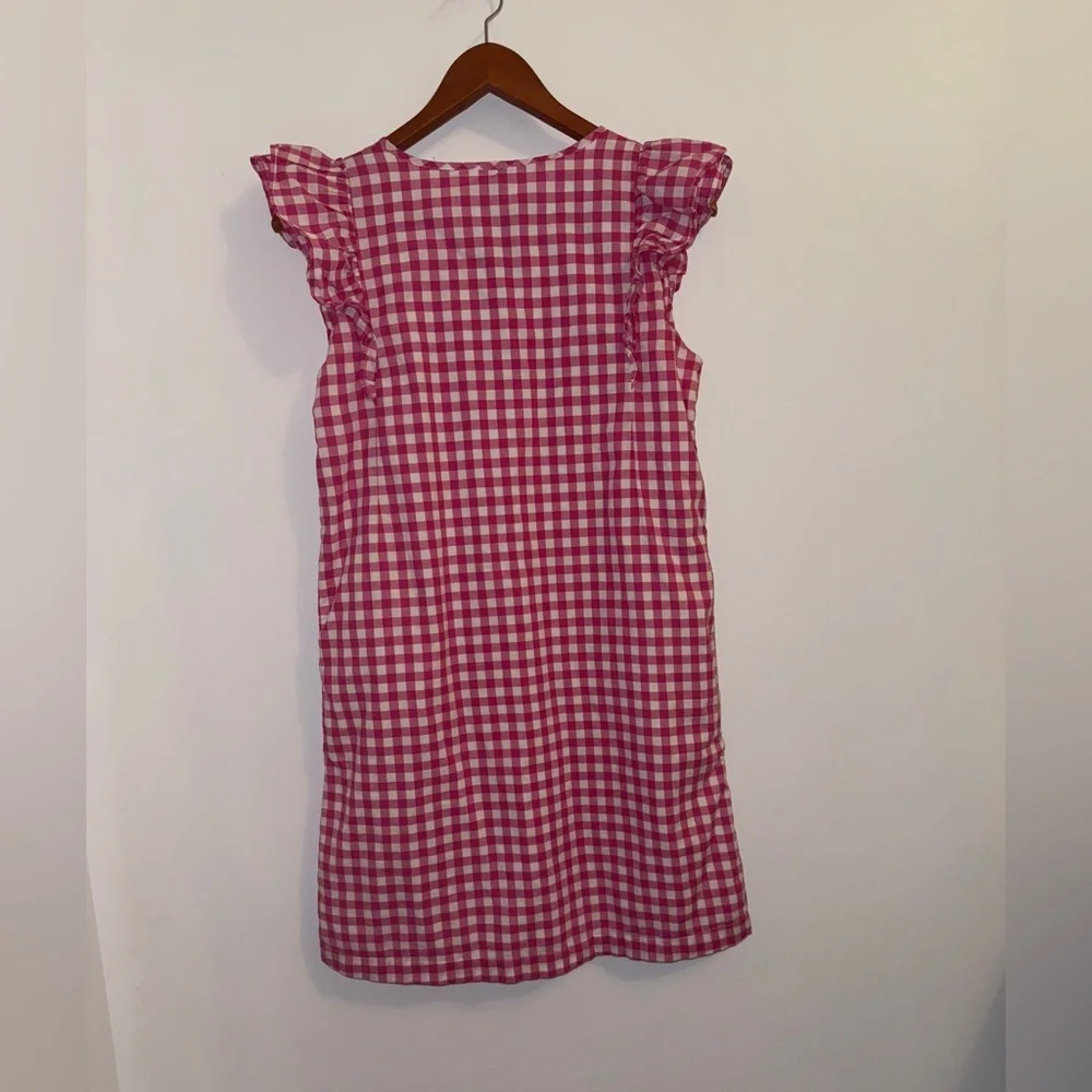 J.Crew Pink Gingham Flutter Sleeve Mini Dress • Lined Cotton • Size 4