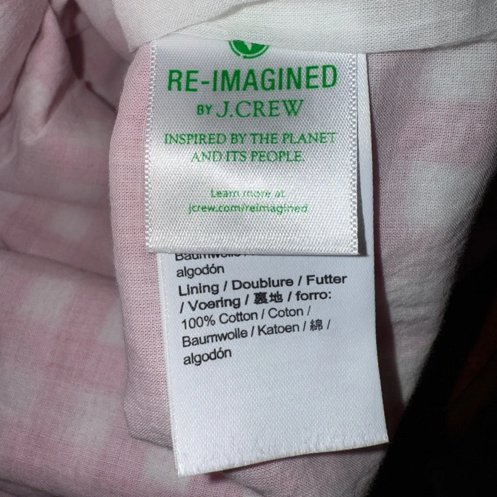 J.Crew Pink Gingham Flutter Sleeve Mini Dress • Lined Cotton • Size 4