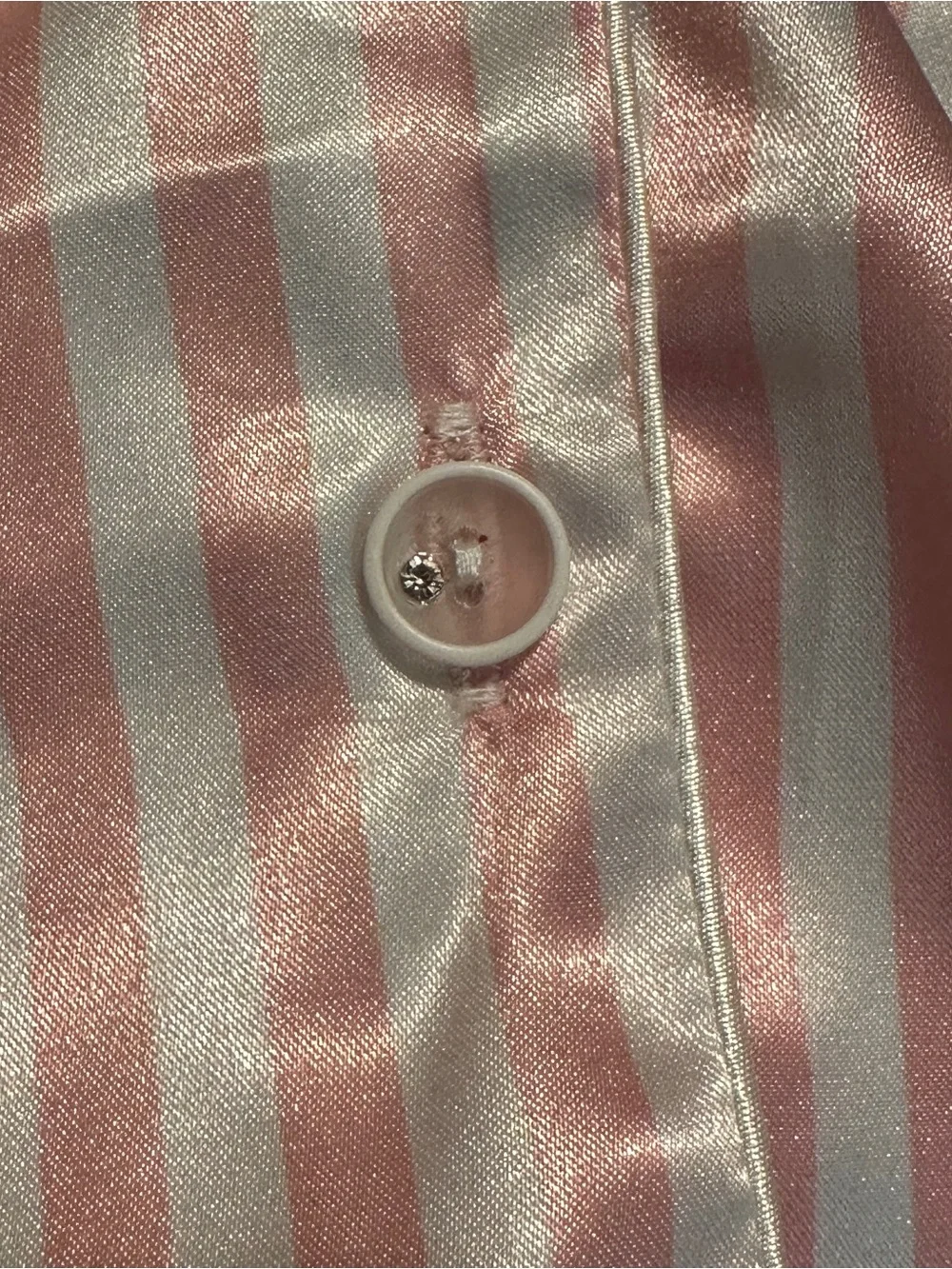 SAPJON Pink Striped Satin Pajama Set – Size Large
