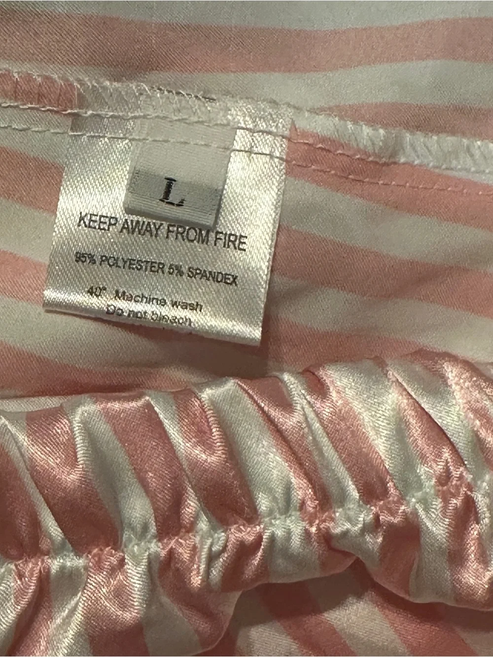 SAPJON Pink Striped Satin Pajama Set – Size Large