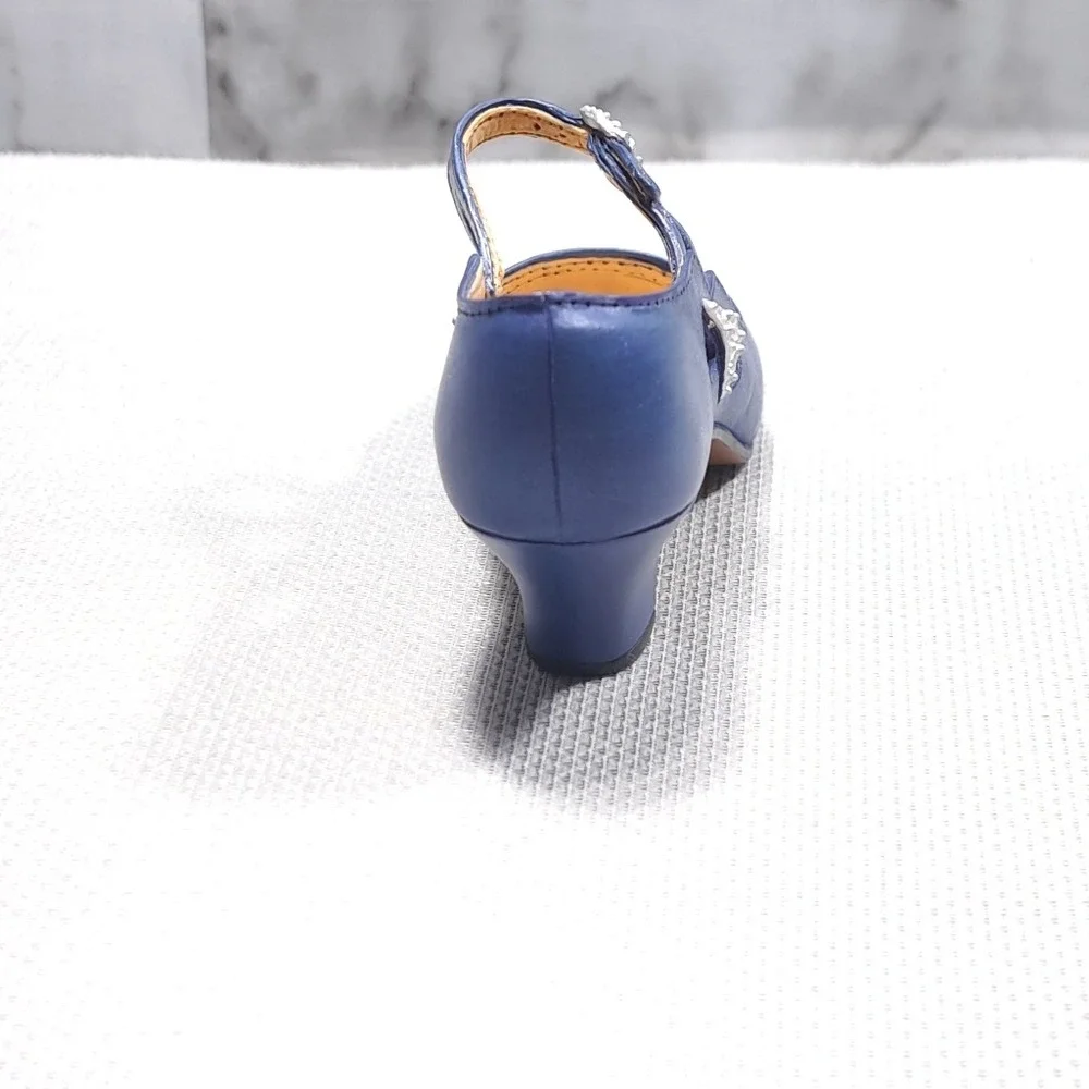 Just the Right Shoe By Raine Starry Night Mini‎ Ceramic Blue Shoes Figurine