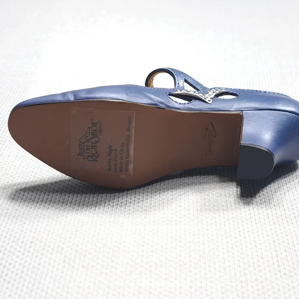 Just the Right Shoe By Raine Starry Night Mini‎ Ceramic Blue Shoes Figurine