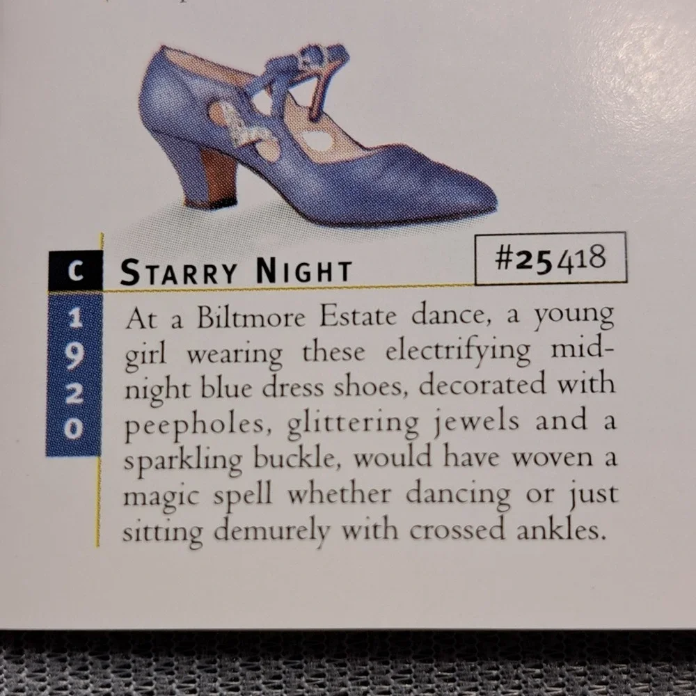 Just the Right Shoe By Raine Starry Night Mini‎ Ceramic Blue Shoes Figurine