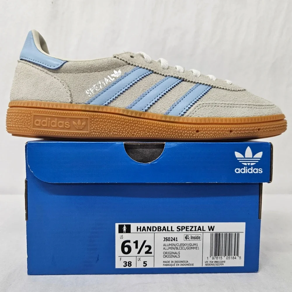 Adidas Handball Spezial W Sneakers JS0241 Grey Blue Gum‎ Women's Size 6.5