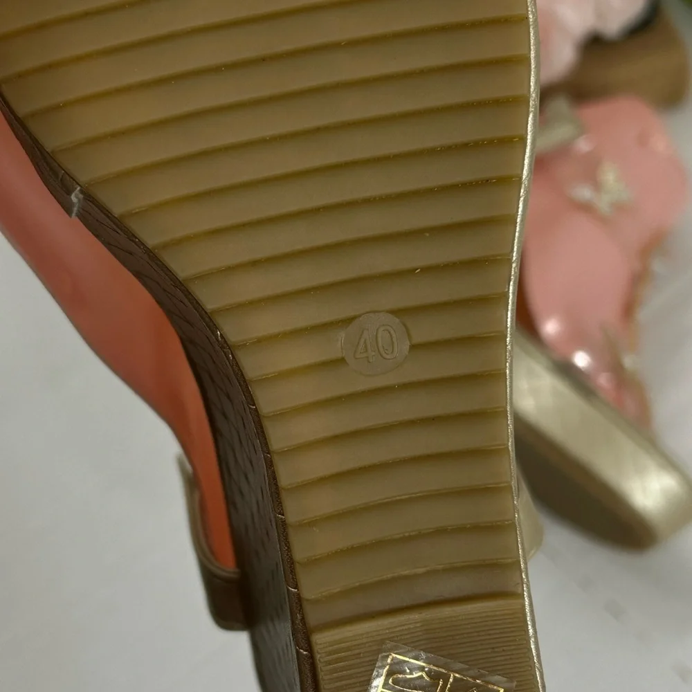 Elegant Gold Butterfly Embellished Sandals