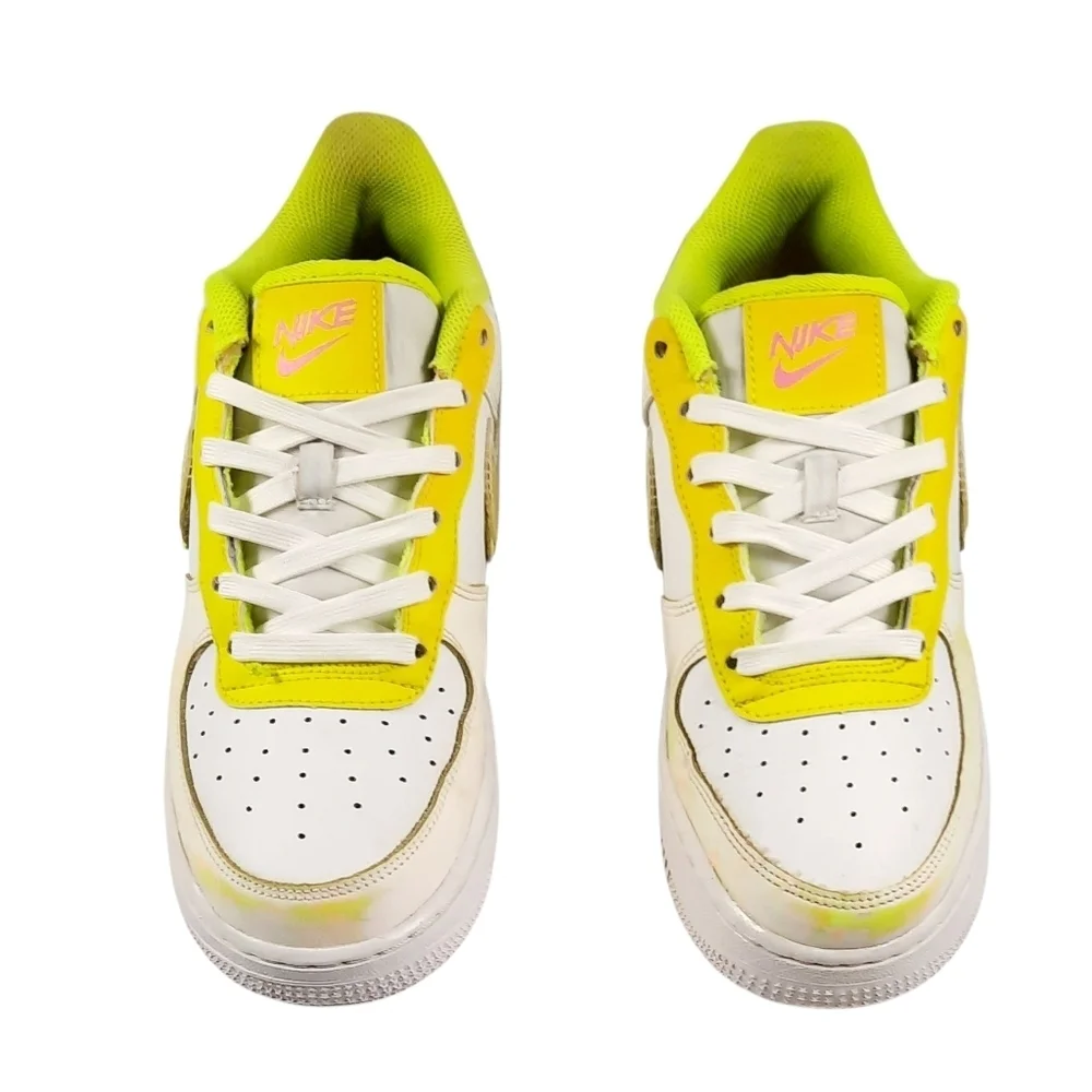 Nike  Air Force 1 LV8 Sneakers White Acid Wash Green Size 6.5Y/ Womens Sz. 8