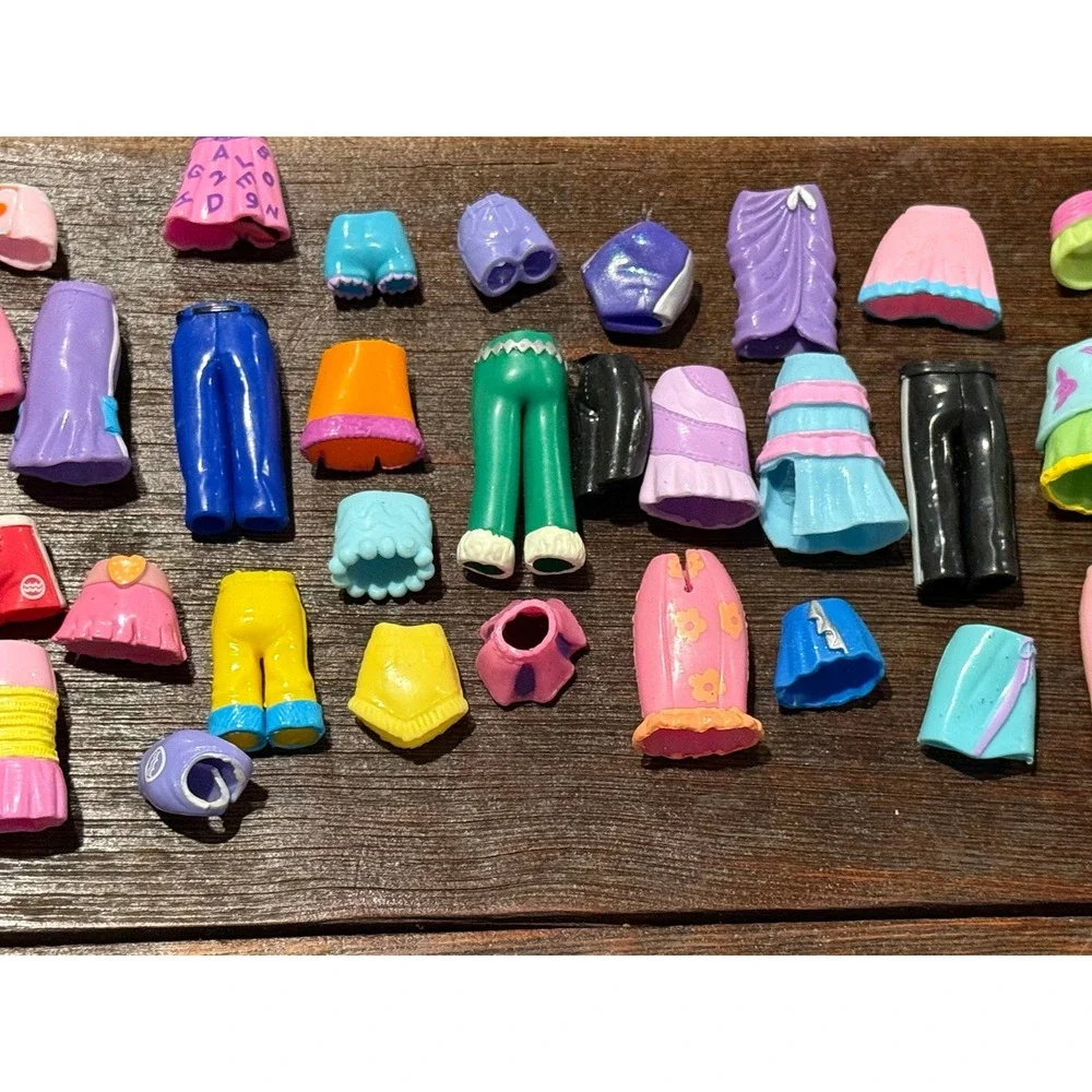 Vintage Polly Pocket Rubber Clothes Lot 39pc Y2K Fashion Doll‎ Accessories Mixed