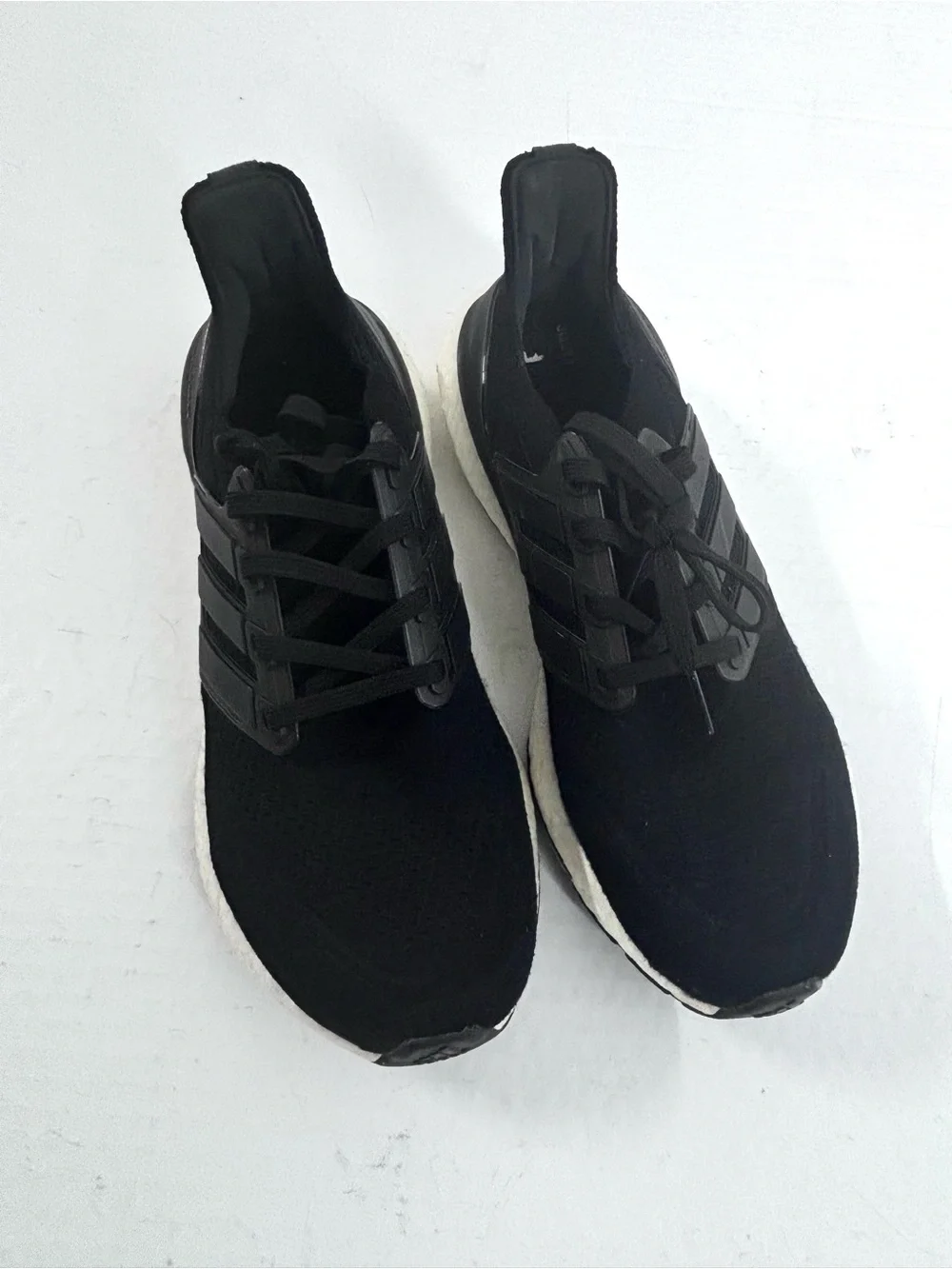 Women’s Adidas Ultraboost Black Athletic Running Sneakers with White Midsole 9