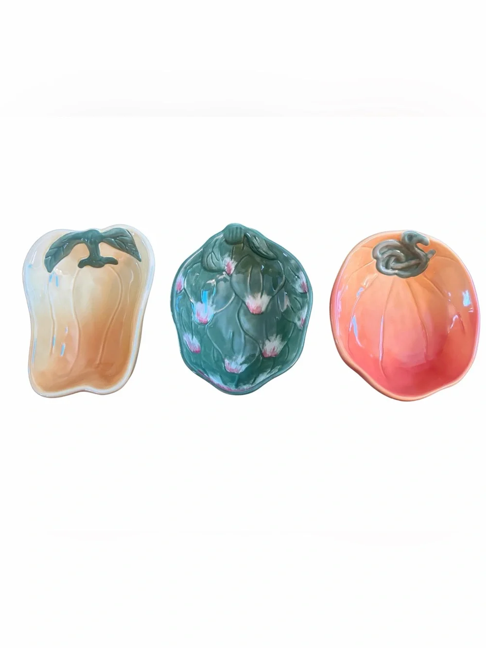 Williams Sonoma Jardin Potager Hand-Painted Ceramic Vegetable Bowl Trio