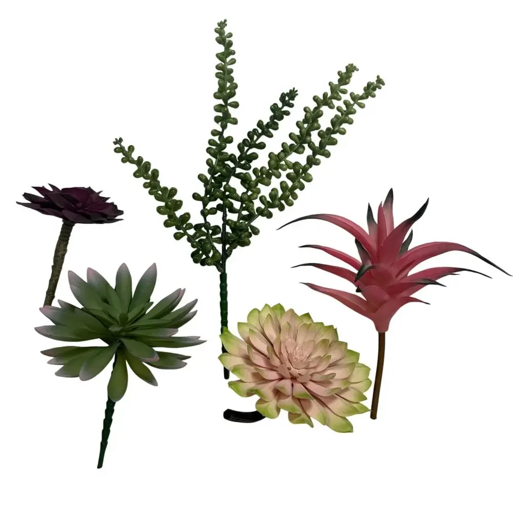 Artificial Succulent Plants Set of 5 Realistic Greenery Decor