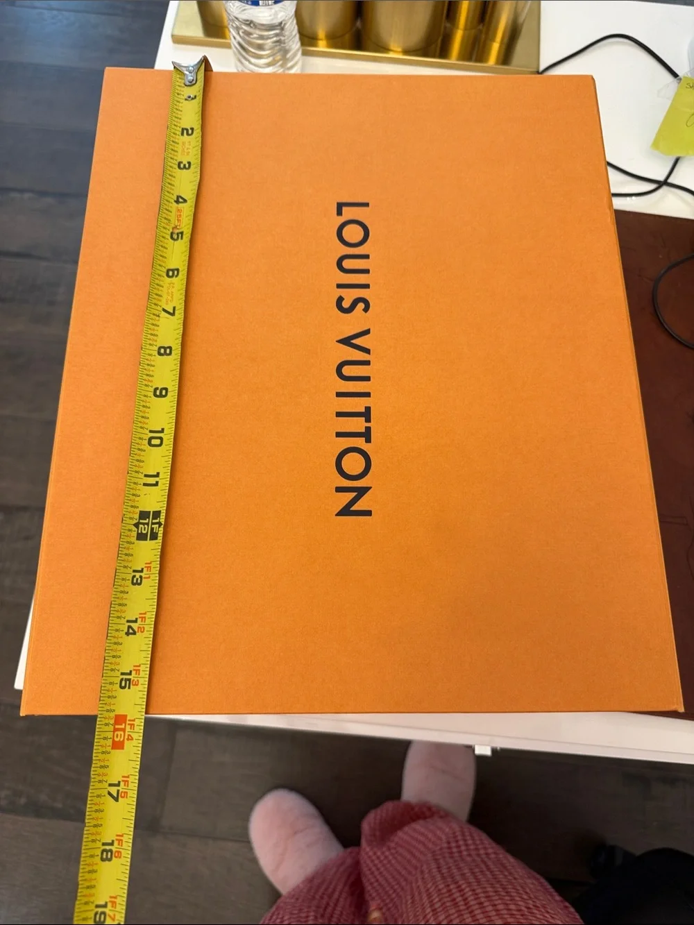 Authentic Louis Vuitton foldable Orange Storage Box with Black Logo