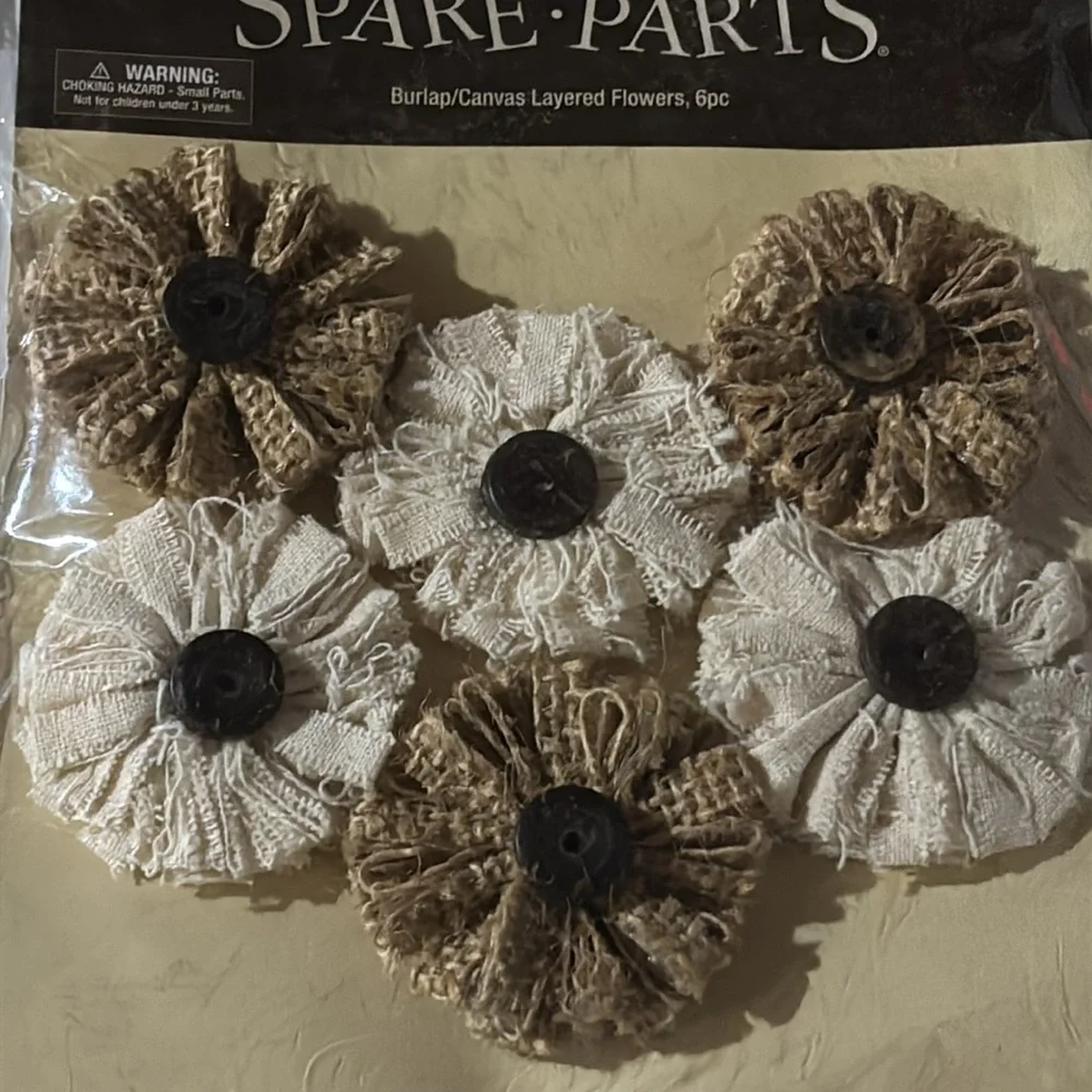 Scrapbook Embellishments NEW Scrapbook Sticker Flowers VtG Scrapbook Burlap