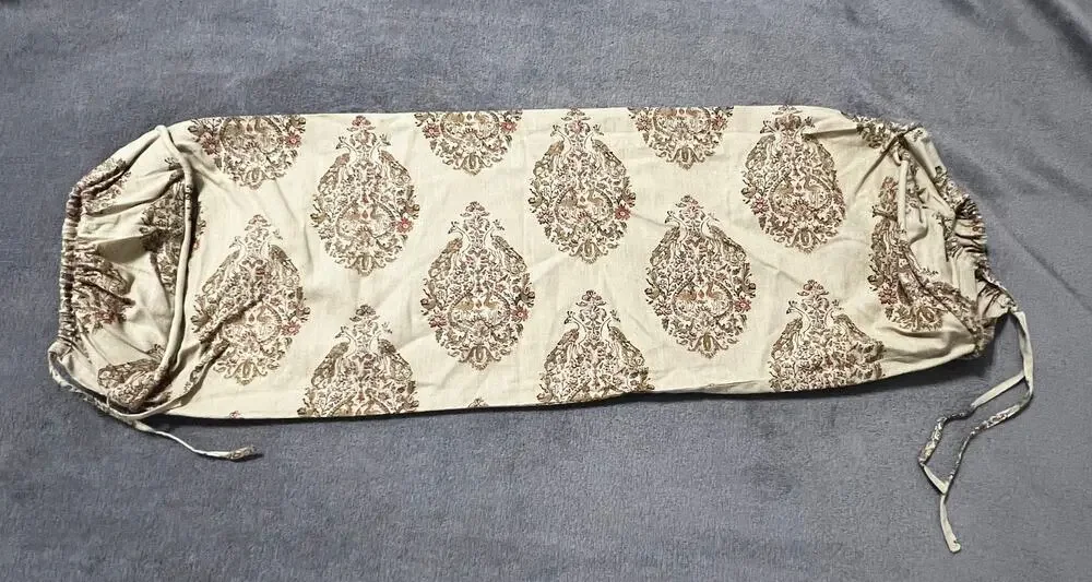 POTTERY BARN Peacock Boho Bolster Pillow WITHOUT Insert- 8 x 30