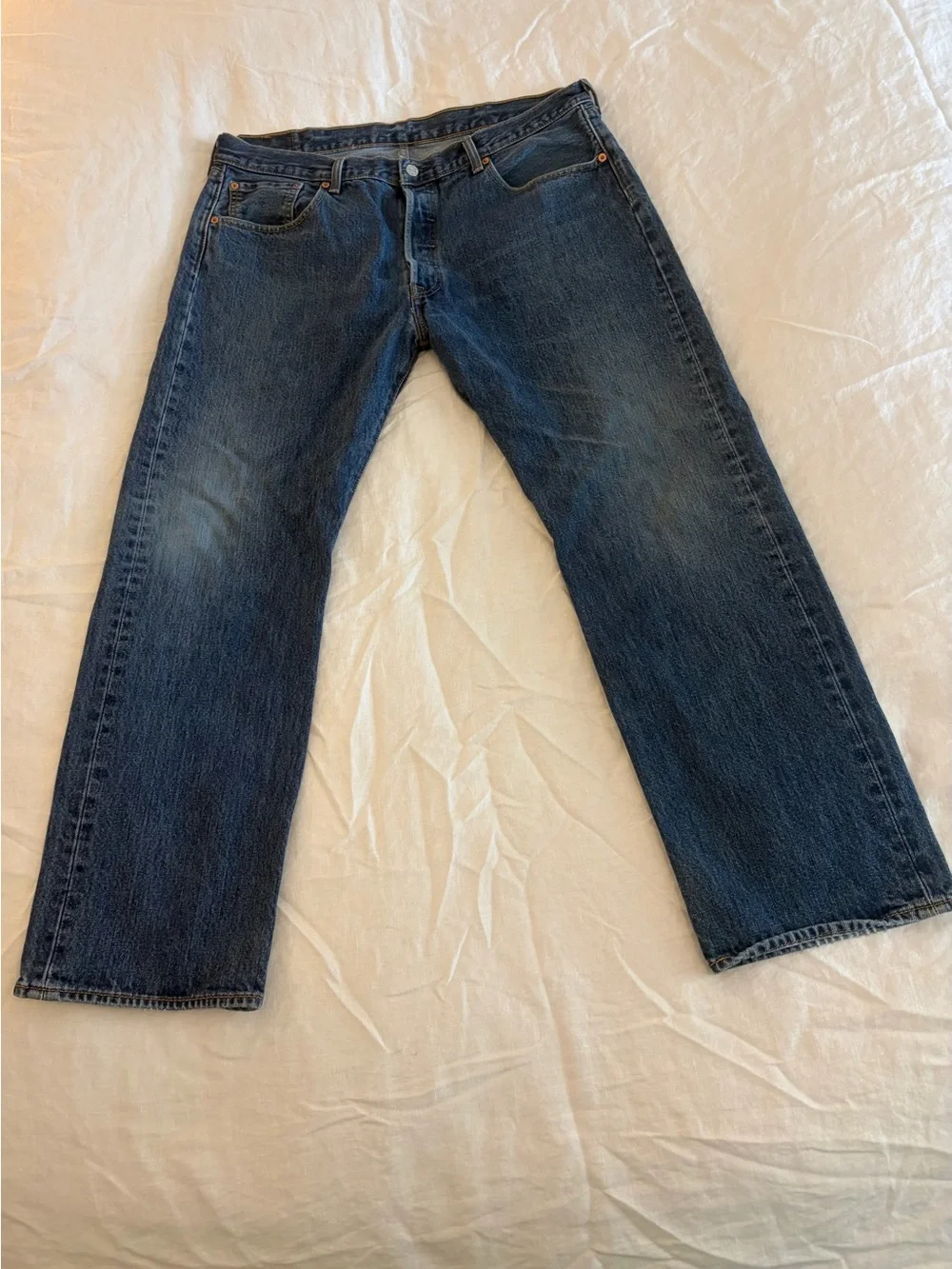 Levi's 501 Men's blue Denim Straight Leg 38x30 Jeans button fly