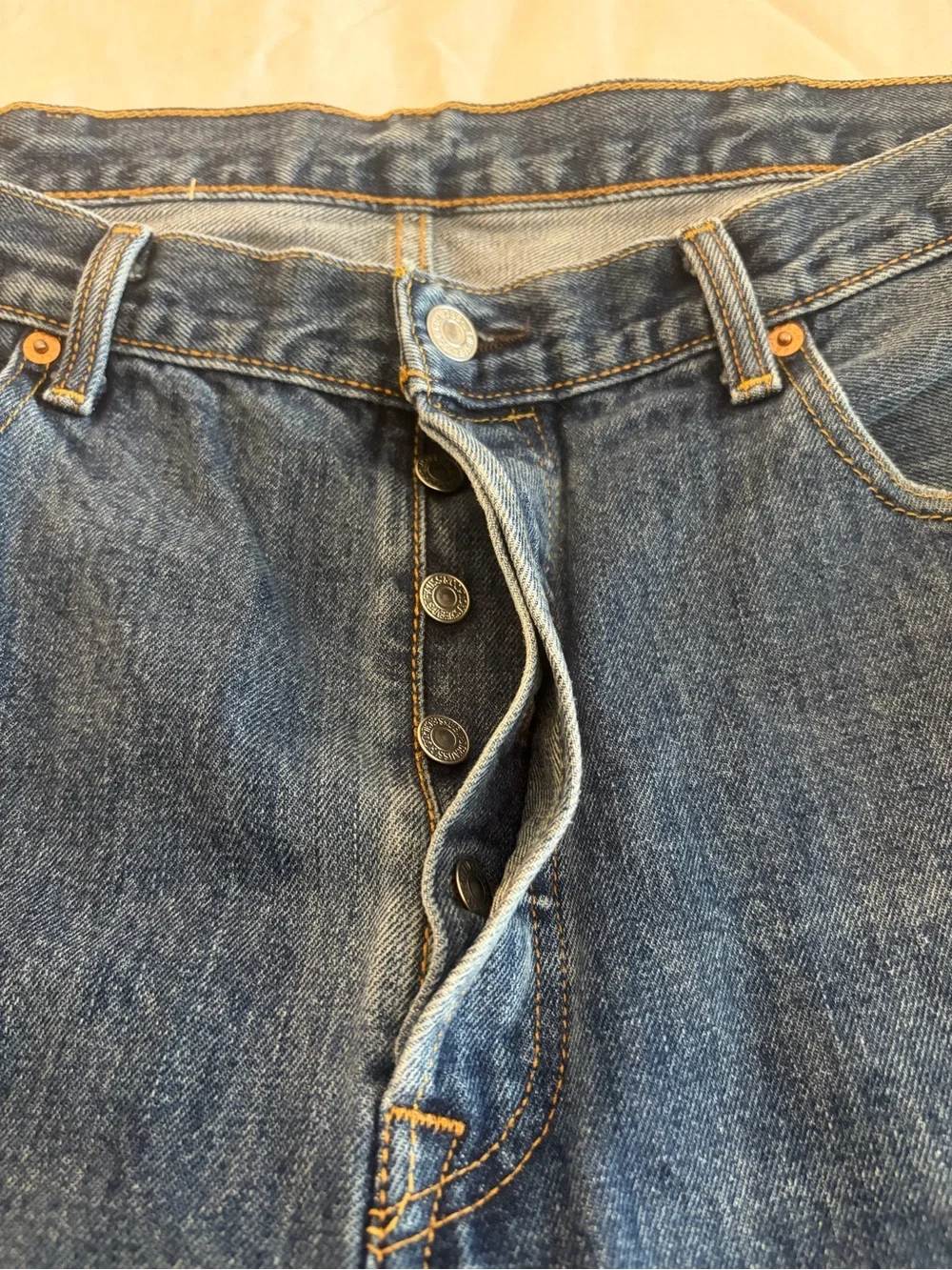 Levi's 501 Men's blue Denim Straight Leg 38x30 Jeans button fly